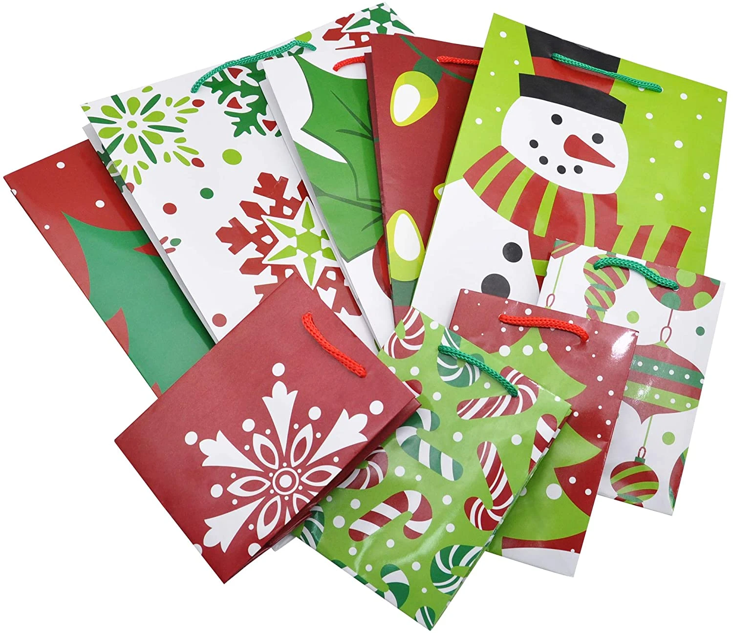 Christmas Goody Gift Bags With Handles Assorted Sizes 7 Christmas Goody Gift Bags With Handles Assorted Sizes - Image 5