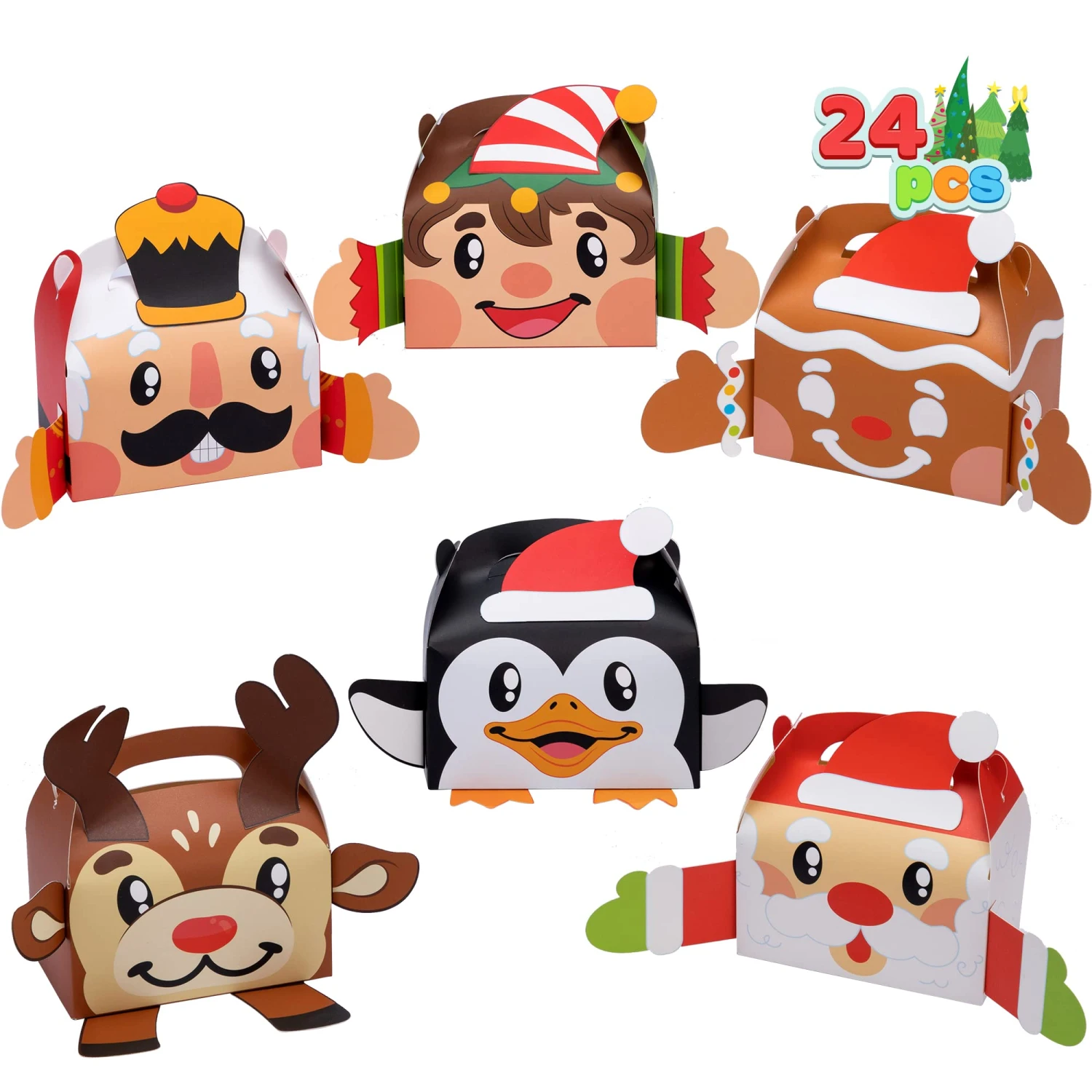 Christmas 3D Cookie Box, 24 Pcs 4 Christmas 3D Cookie Box, 24 Pcs - Image 2
