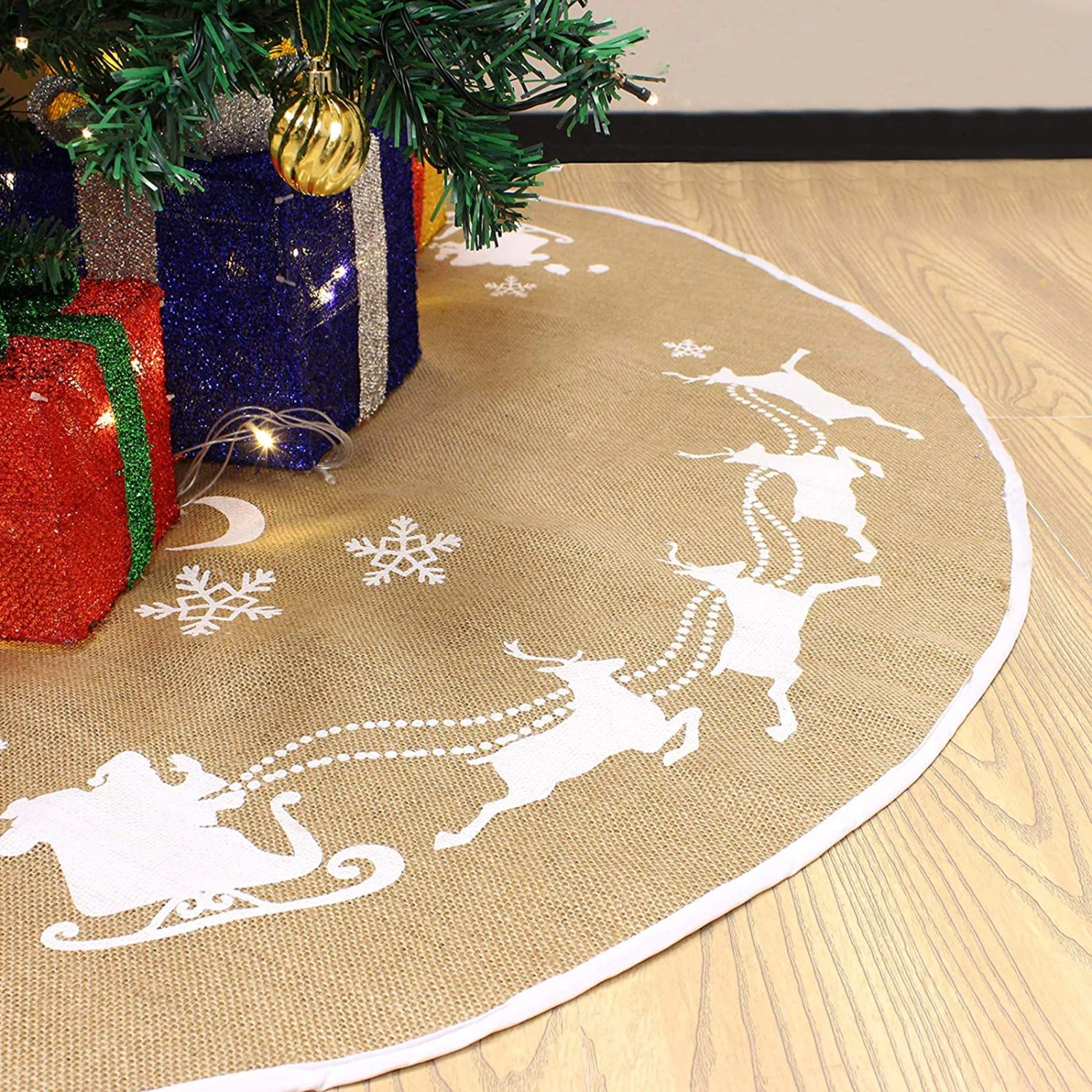 Christmas Burlap Tree Skirt 3 Christmas Burlap Tree Skirt