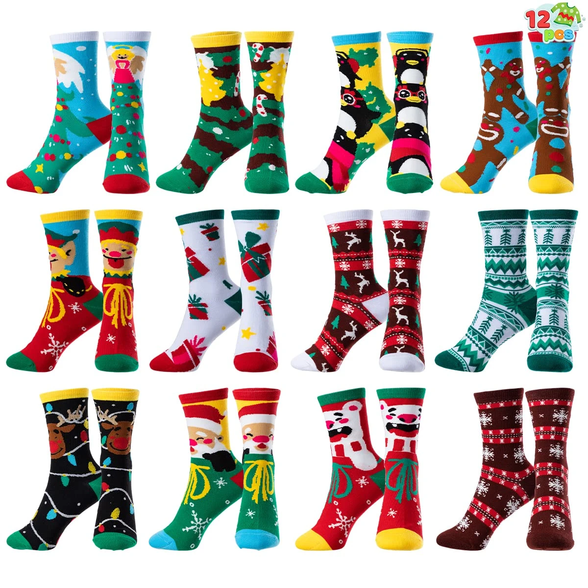 Christmas Cotton Socks, 12 Pairs 4 Christmas Cotton Socks, 12 Pairs - Image 2