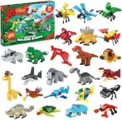 Christmas Advent Calendar Toys With Animal Building Blocks