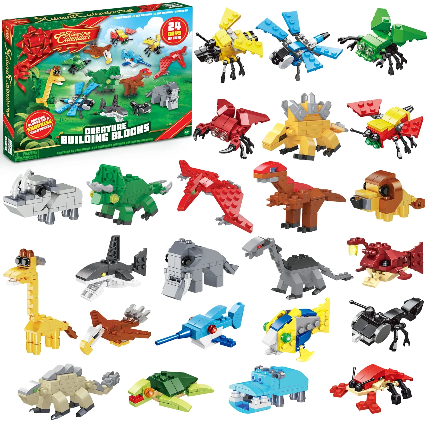 Christmas Advent Calendar Toys With Animal Building Blocks 3 Christmas Advent Calendar Toys With Animal Building Blocks