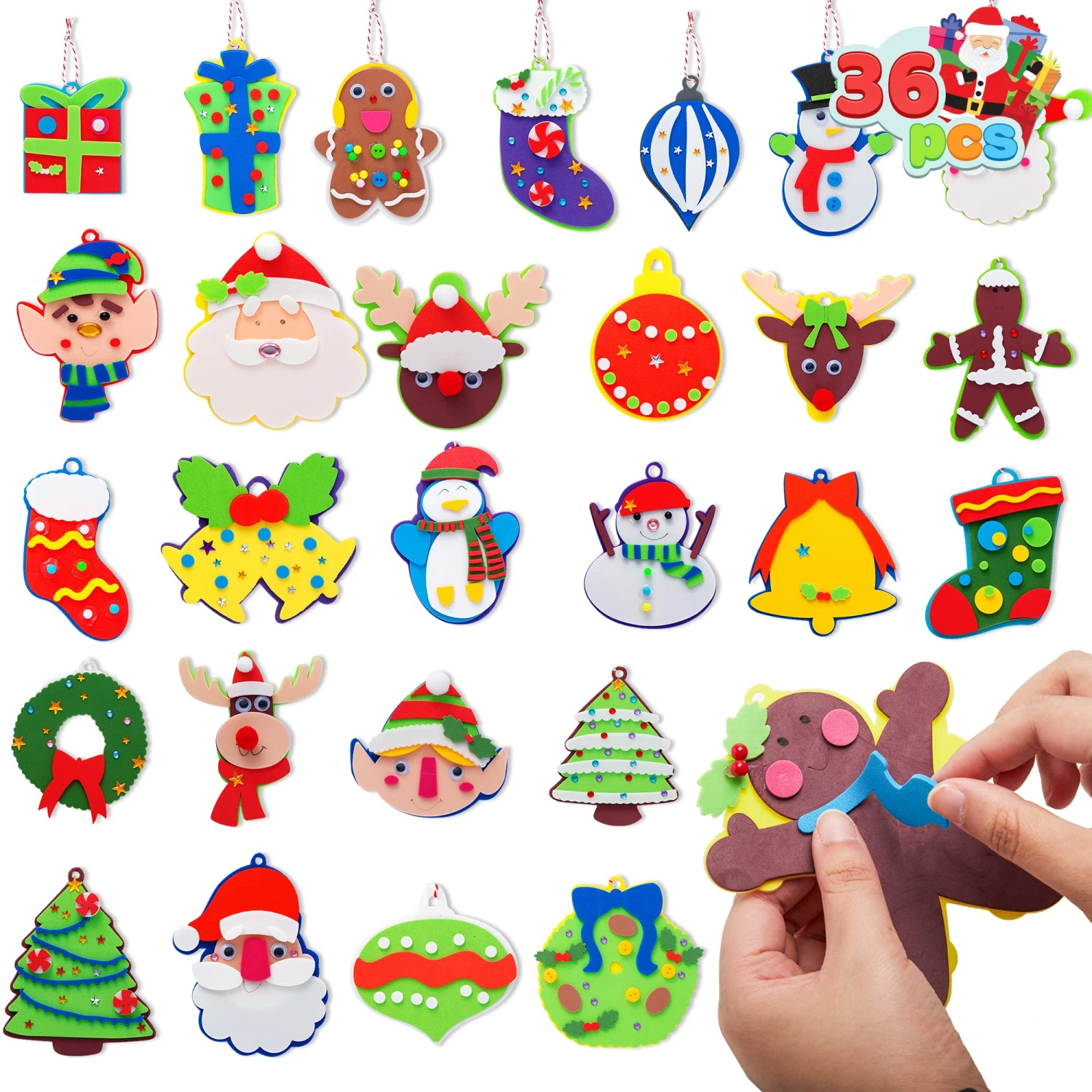 Christmas Ornaments Craft Kits, 36 Pack 4 Christmas Ornaments Craft Kits, 36 Pack - Image 2