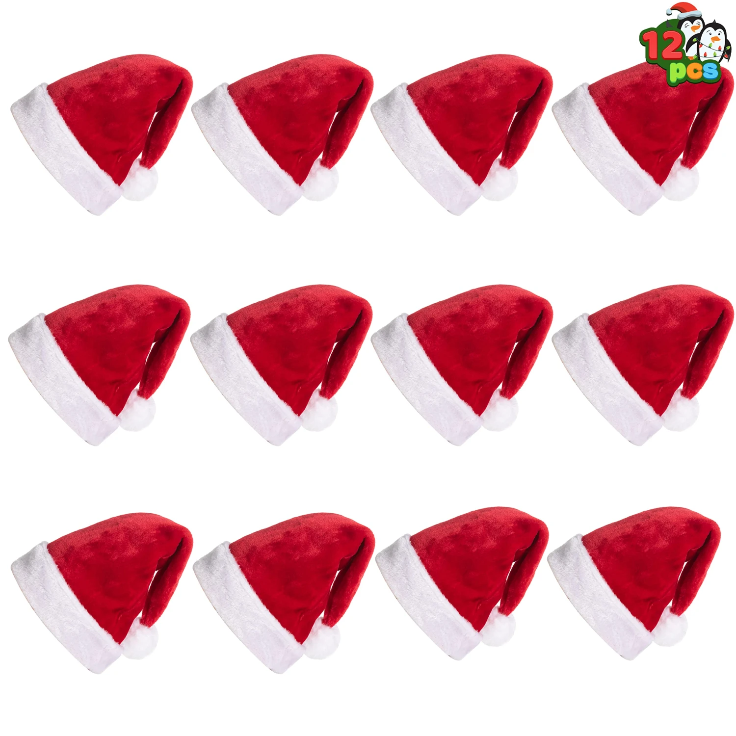 Premium Christmas Santa Hats, 12 Packs 4 Premium Christmas Santa Hats, 12 Packs - Image 2