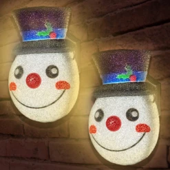 2 Pcs Christmas Snowman Porch Light Cover