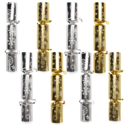 10" Snowflake Christmas No-Snap Party Favor (Gold & Silver), 8 Pcs