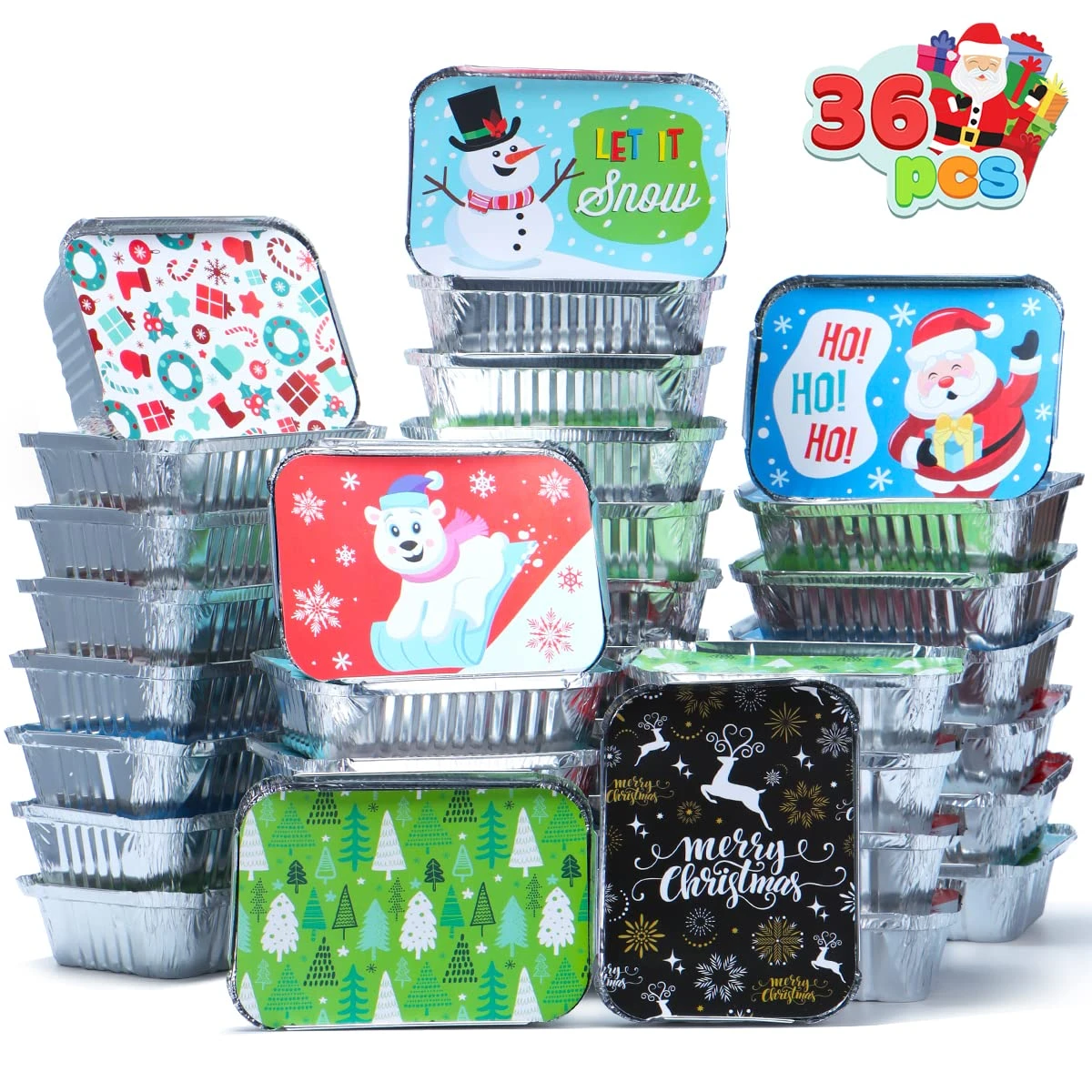 Christmas Cookie Tins With Lids, 36 Pcs 4 Christmas Cookie Tins With Lids, 36 Pcs - Image 2