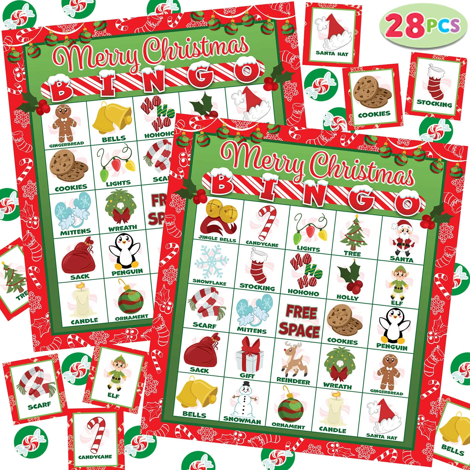 Christmas Bingo (Red), 28 Pcs 4 Christmas Bingo (Red), 28 Pcs - Image 2