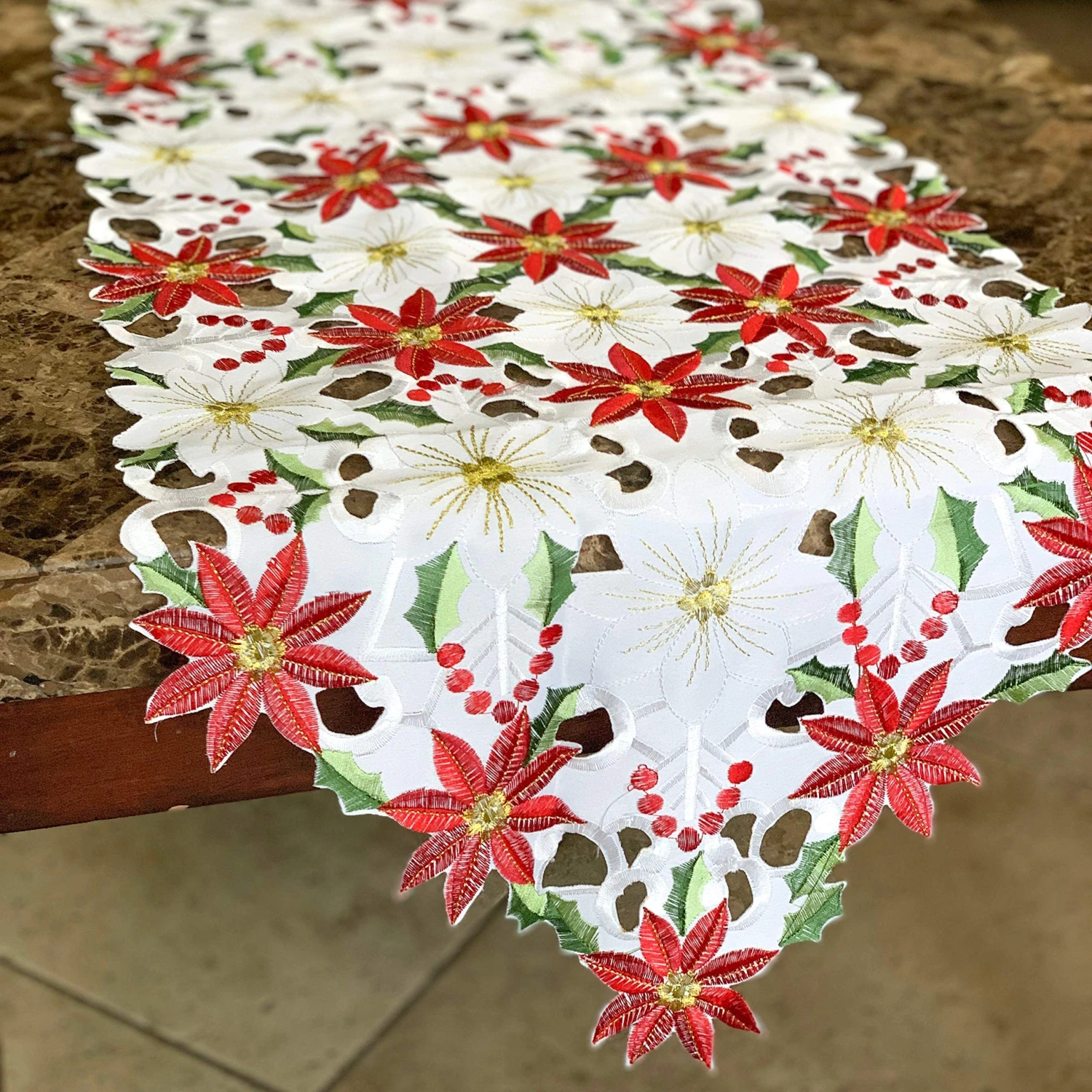 Christmas Flower Table Runner 3 Christmas Flower Table Runner
