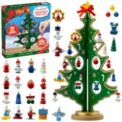 Advent Calendar With A Tabletop Wooden Christmas Tree
