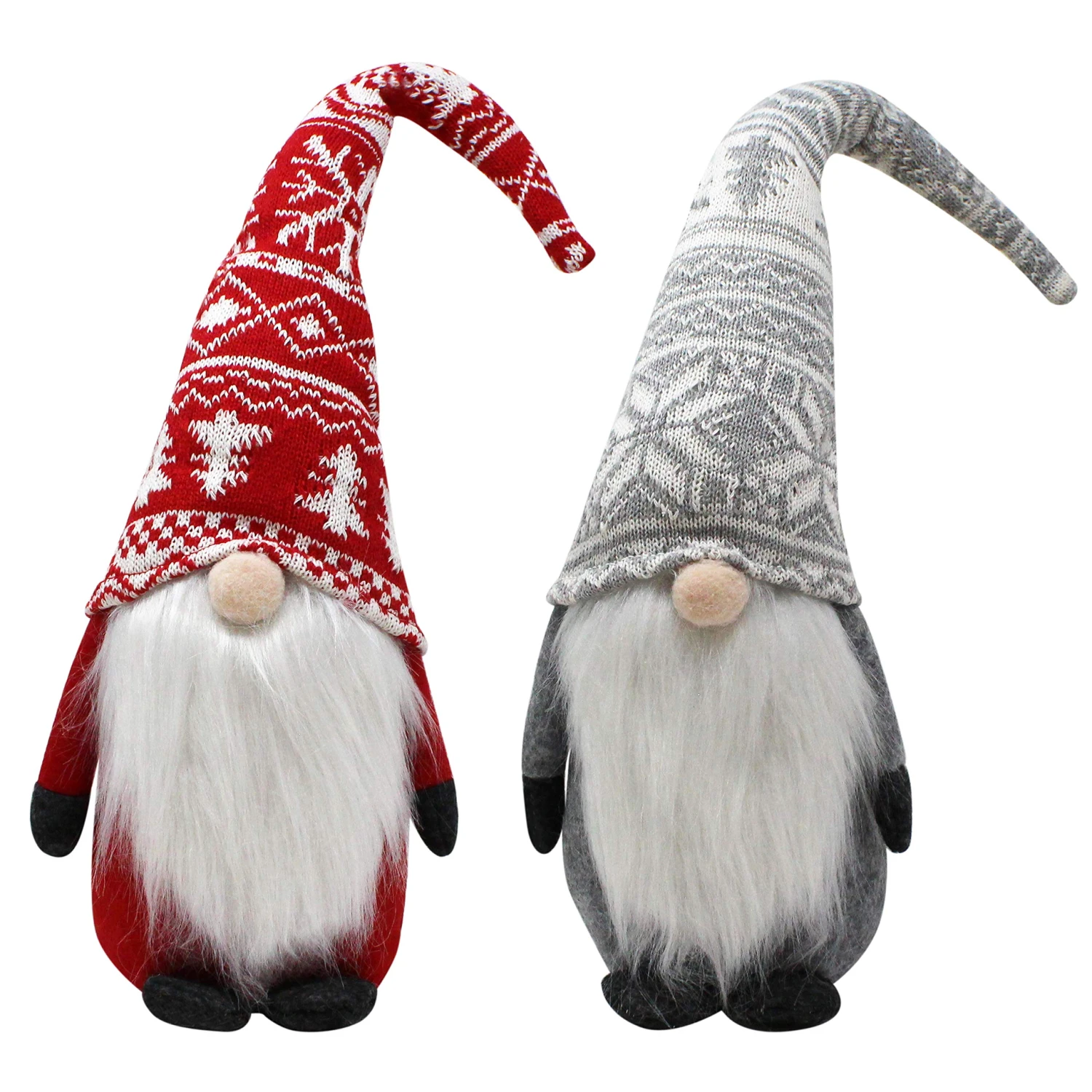 Red And Grey Christmas Plush Gnome, 2pcs 3 Red And Grey Christmas Plush Gnome, 2pcs
