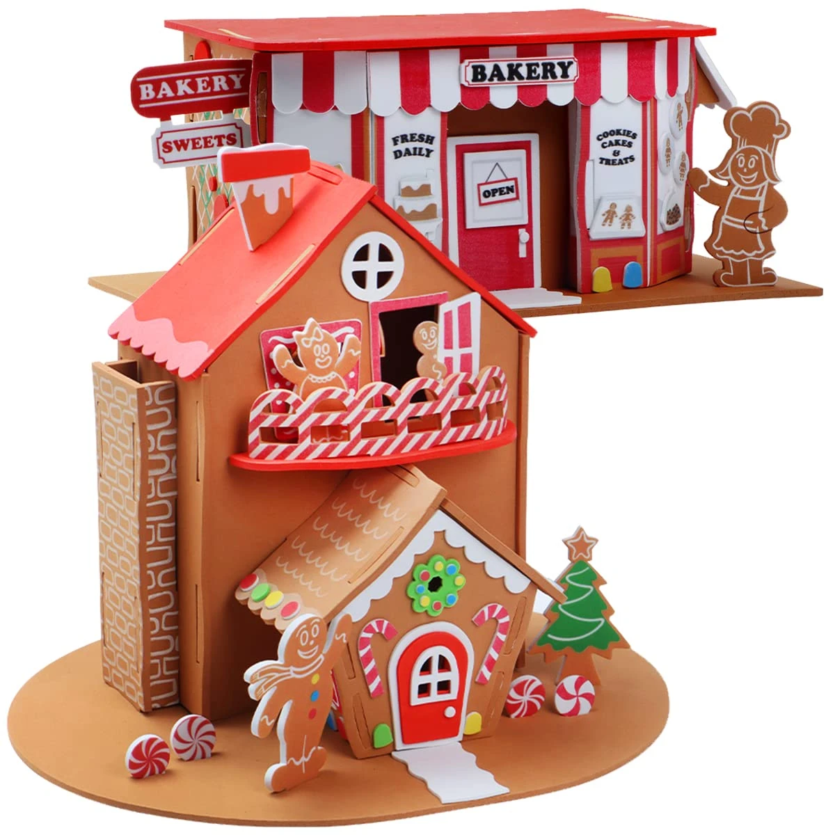Christmas EVA Foam Gingerbread House, 2 Pack 3 Christmas EVA Foam Gingerbread House, 2 Pack