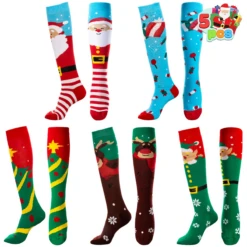 Christmas Women Knee High Socks, 5 Pairs 10 Christmas Women Knee High Socks, 5 Pairs -Xmas Supplies Shop image 1 b4acc819 3cf7 4346 abf8 5ae5bcd4755d