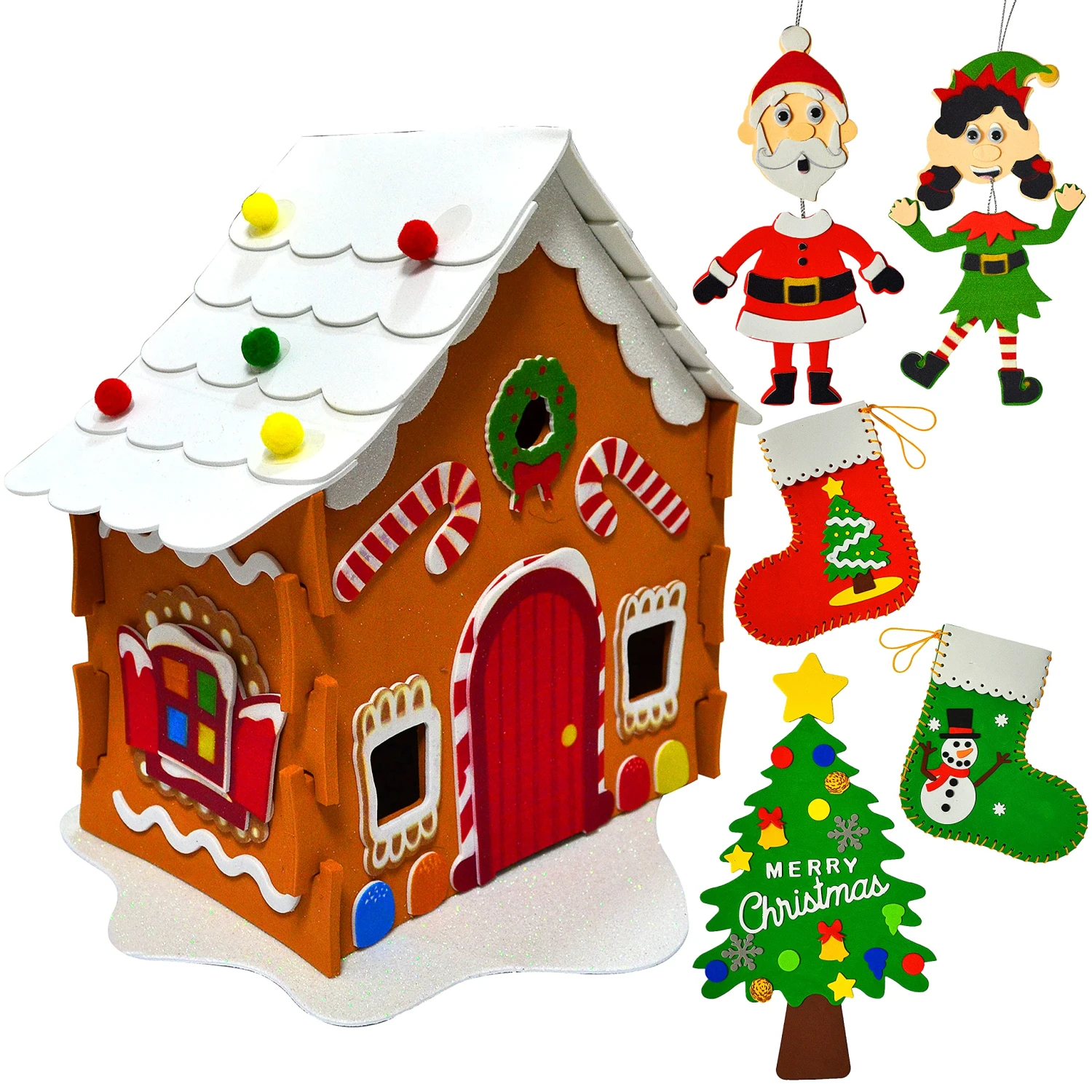 Christmas Art And Craft Kit DIY 3D Set 2 Christmas Art And Craft Kit DIY 3D Set