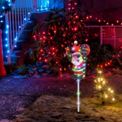 25in Tall Christmas Lighted Santa With Merry Christmas Sign