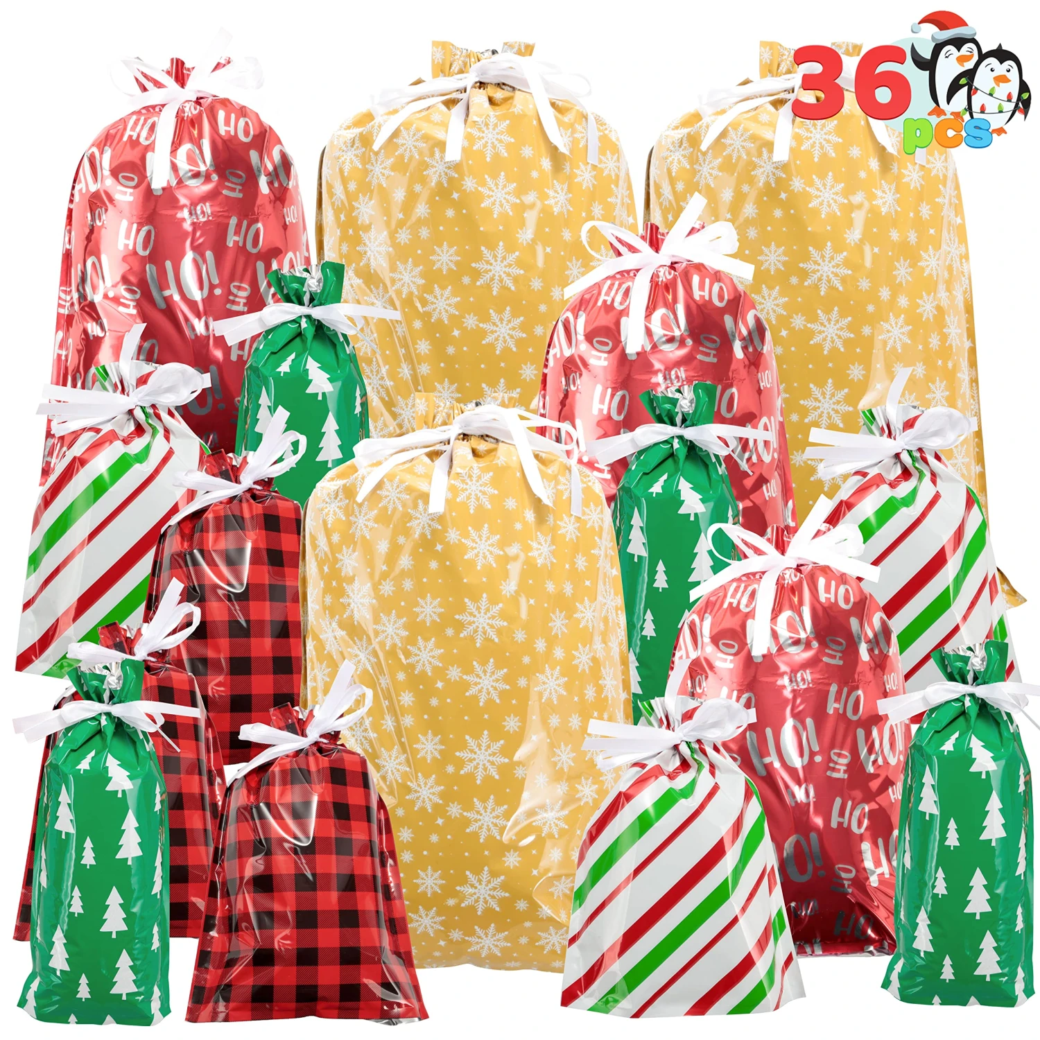 Christmas Drawstrings Bag, 36 Pcs 4 Christmas Drawstrings Bag, 36 Pcs - Image 2