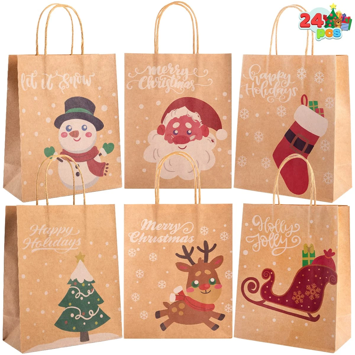 Christmas Character Goodie Bags, 24 Pcs 4 Christmas Character Goodie Bags, 24 Pcs - Image 2