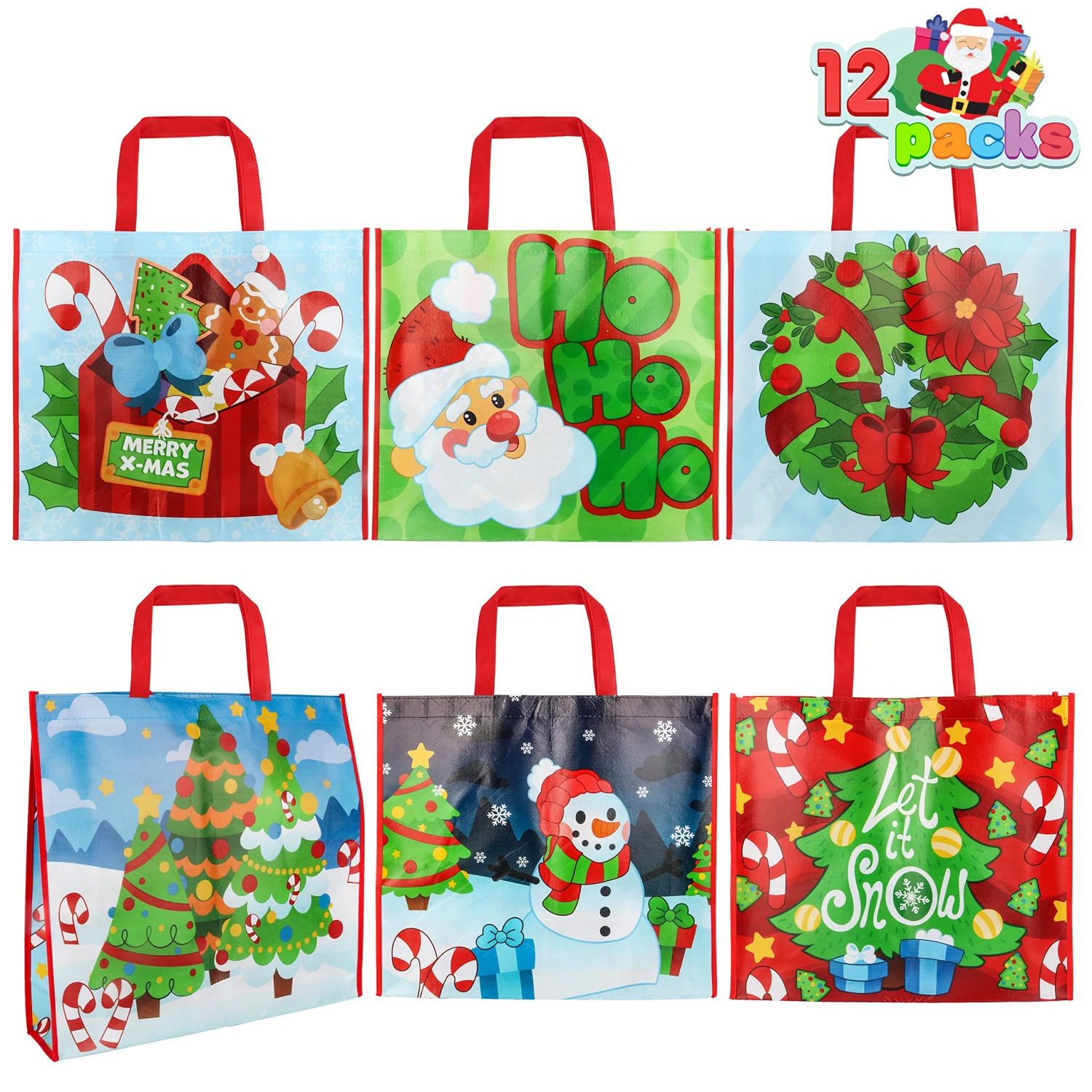 Christmas Tote Bags, 12 Pcs 4 Christmas Tote Bags, 12 Pcs - Image 2