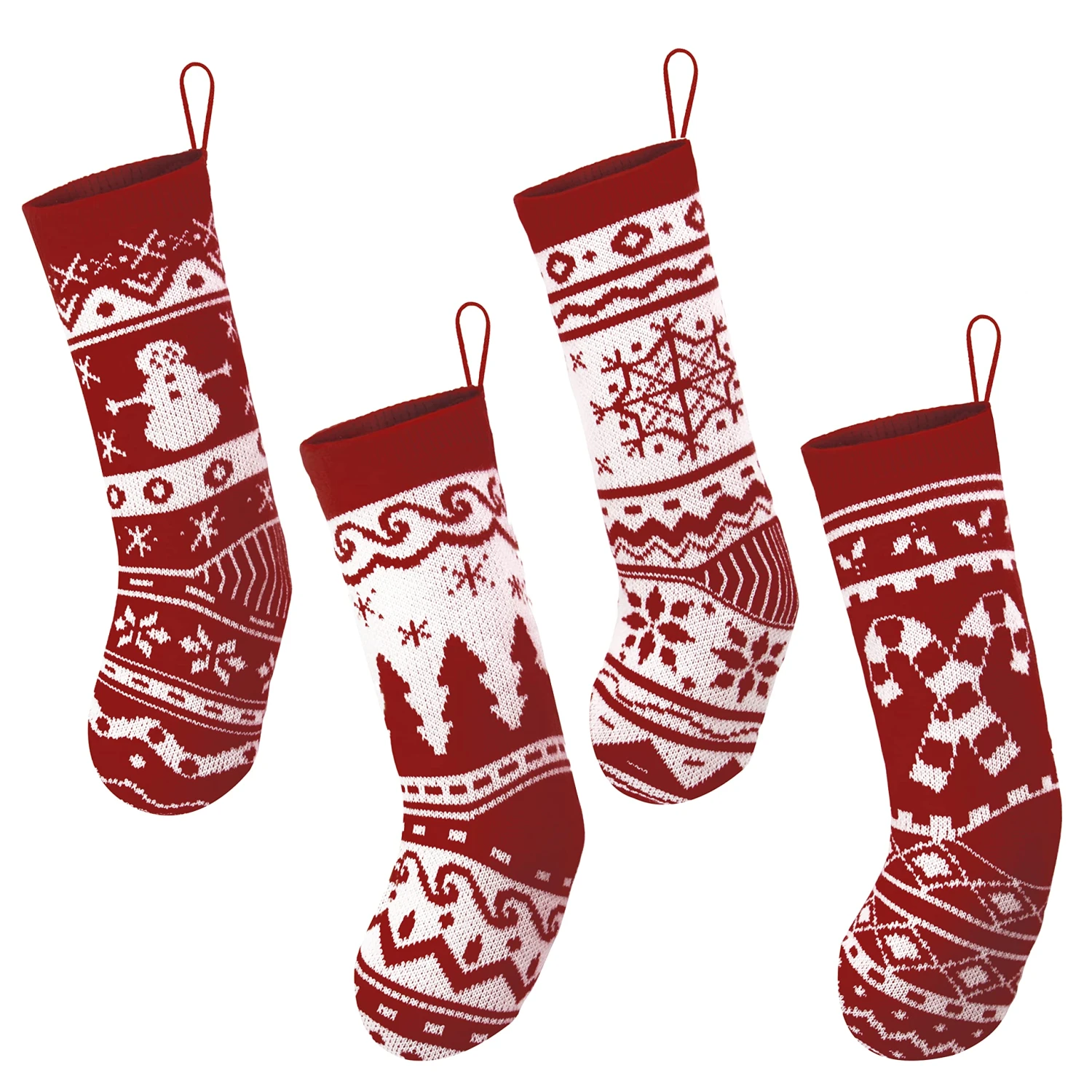 Knit Christmas Stockings, 4 Pcs 4 Knit Christmas Stockings, 4 Pcs - Image 2