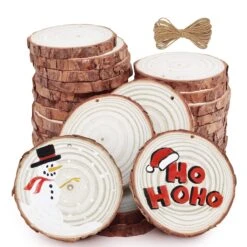 32 Piece Natural Wood Slices DIY Christmas Ornament