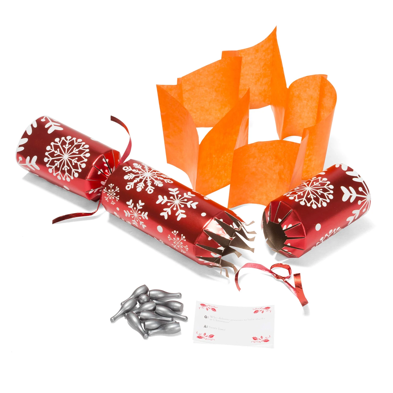 10in Christmas No Snap Party Favor (Red & White) 4 10in Christmas No Snap Party Favor (Red & White) - Image 2