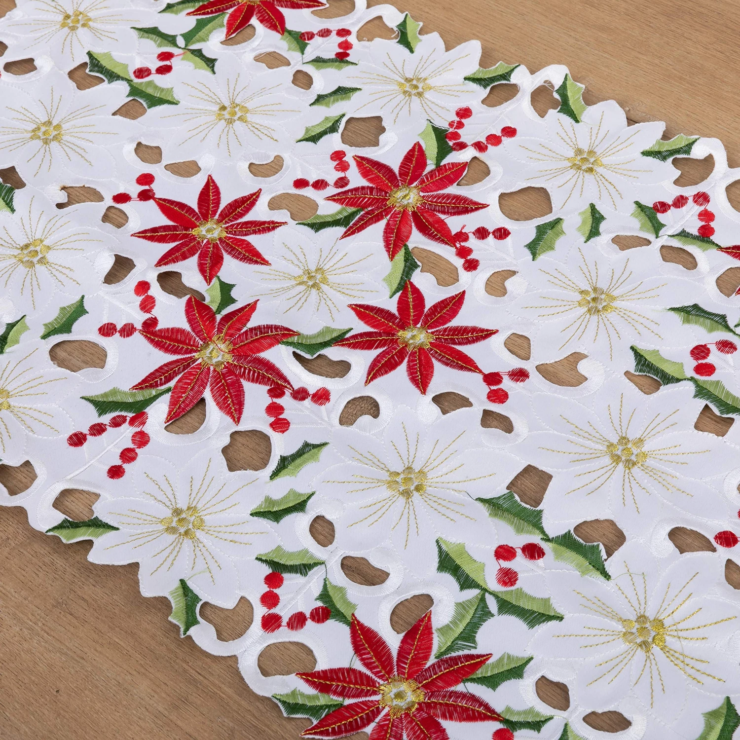 Christmas Flower Table Runner 4 Christmas Flower Table Runner - Image 2