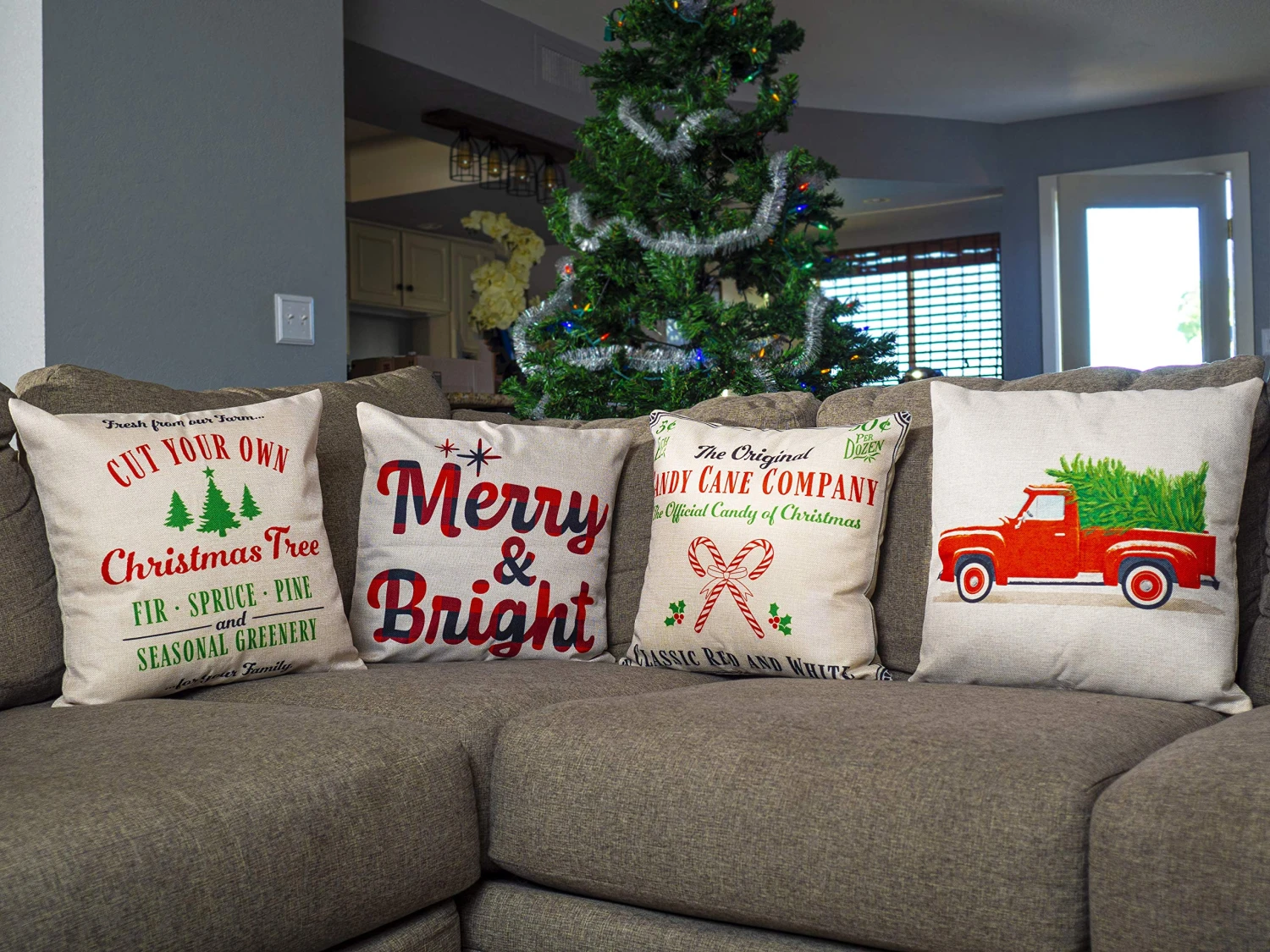 4 Pcs Christmas Classic Pillow Cover 4 4 Pcs Christmas Classic Pillow Cover - Image 2