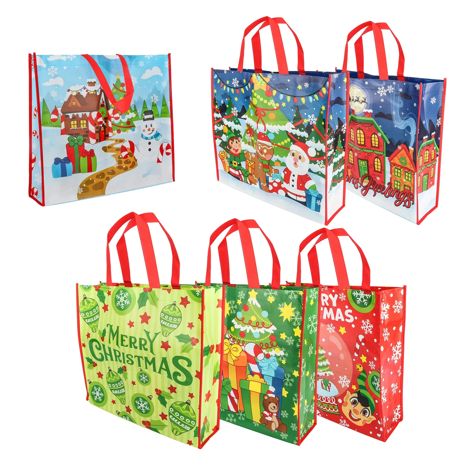 Christmas Goodie Bags, 12 Pcs 3 Christmas Goodie Bags, 12 Pcs