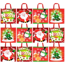 Christmas Large Tote Bags, 12 Pcs