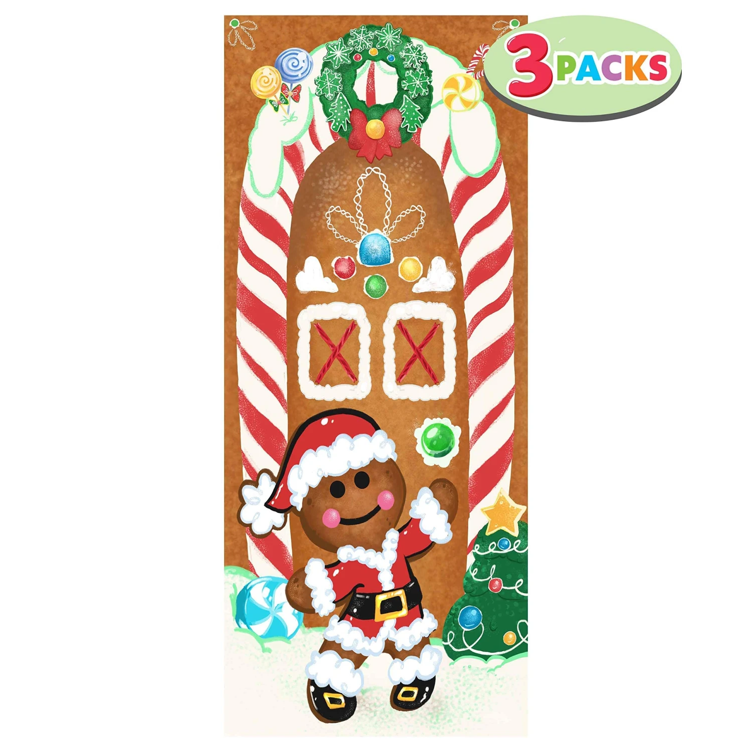 3 Packs Christmas Ginger Bread Door Cover 4 3 Packs Christmas Ginger Bread Door Cover - Image 2