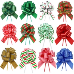 4.7" Bows For Christmas Gift Wrap, 24 Pcs