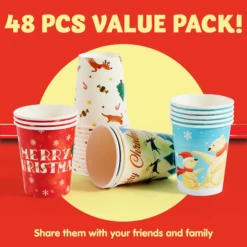 48Pcs Christmas Paper Cup 9 Oz With Holiday Design -Xmas Supplies Shop image 2 3ab46c41 9f50 4120 b8c1 f43bbb4fdd11