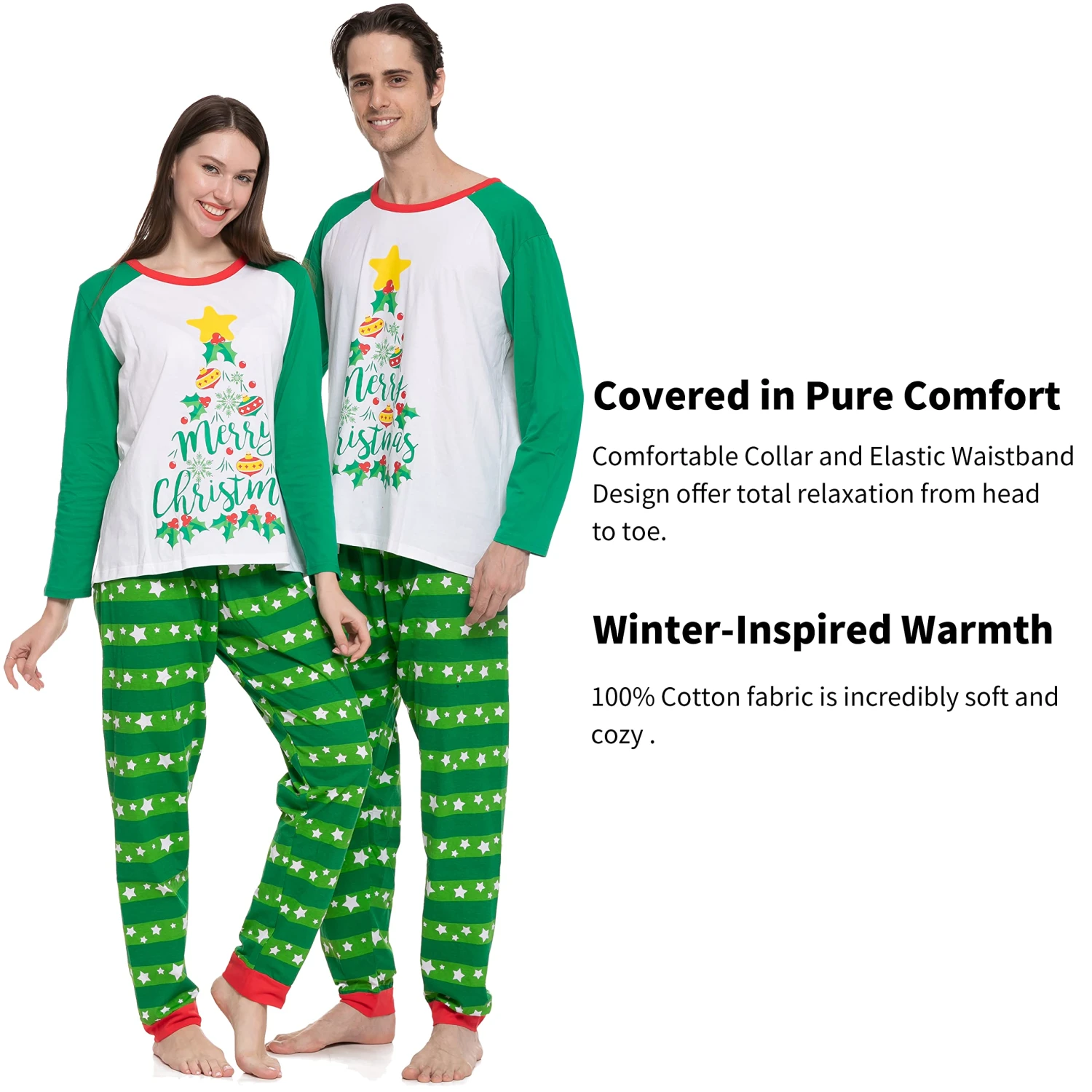 Women Green Christmas Tree Pajamas 4 Women Green Christmas Tree Pajamas - Image 2