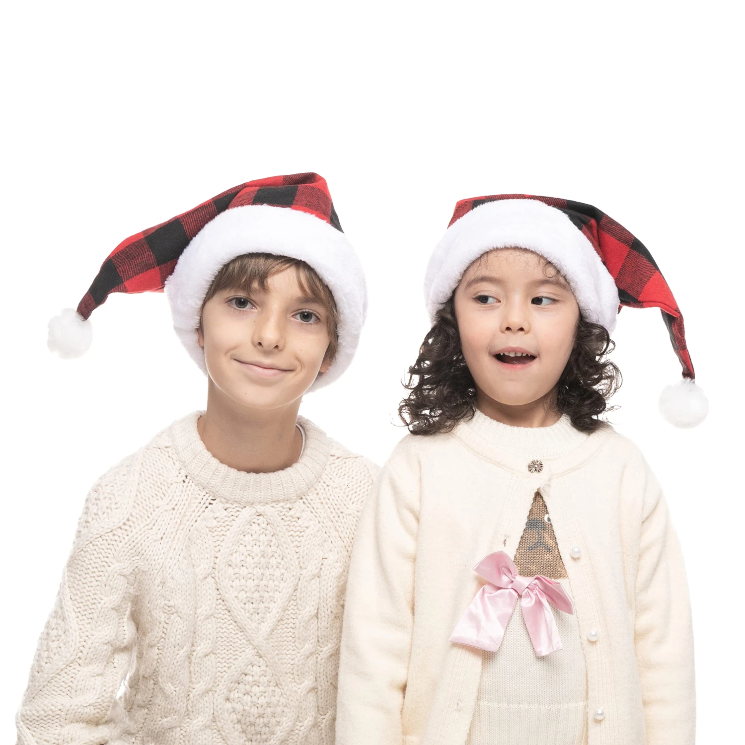 Red Christmas Plaid Hat, 8 Pack 4 Red Christmas Plaid Hat, 8 Pack - Image 2