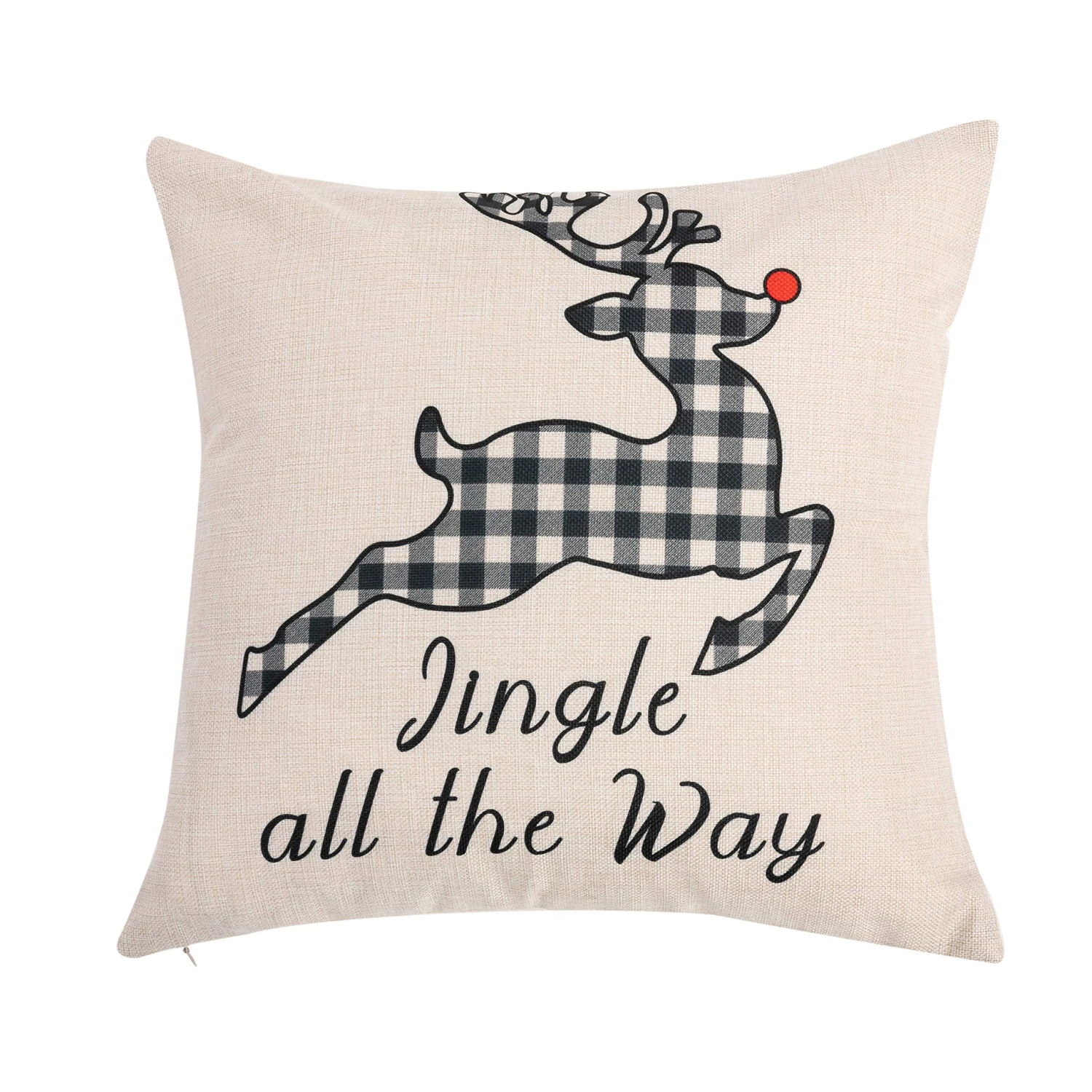 Christmas Plaid Pillow Cover, 4 Pcs 4 Christmas Plaid Pillow Cover, 4 Pcs - Image 2