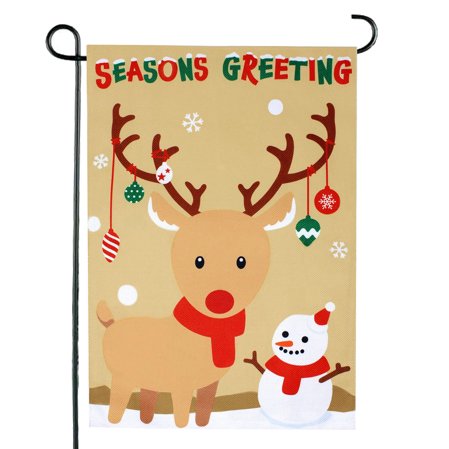 Christmas Burlap Welcome Flag, 2 Pack 3 Christmas Burlap Welcome Flag, 2 Pack