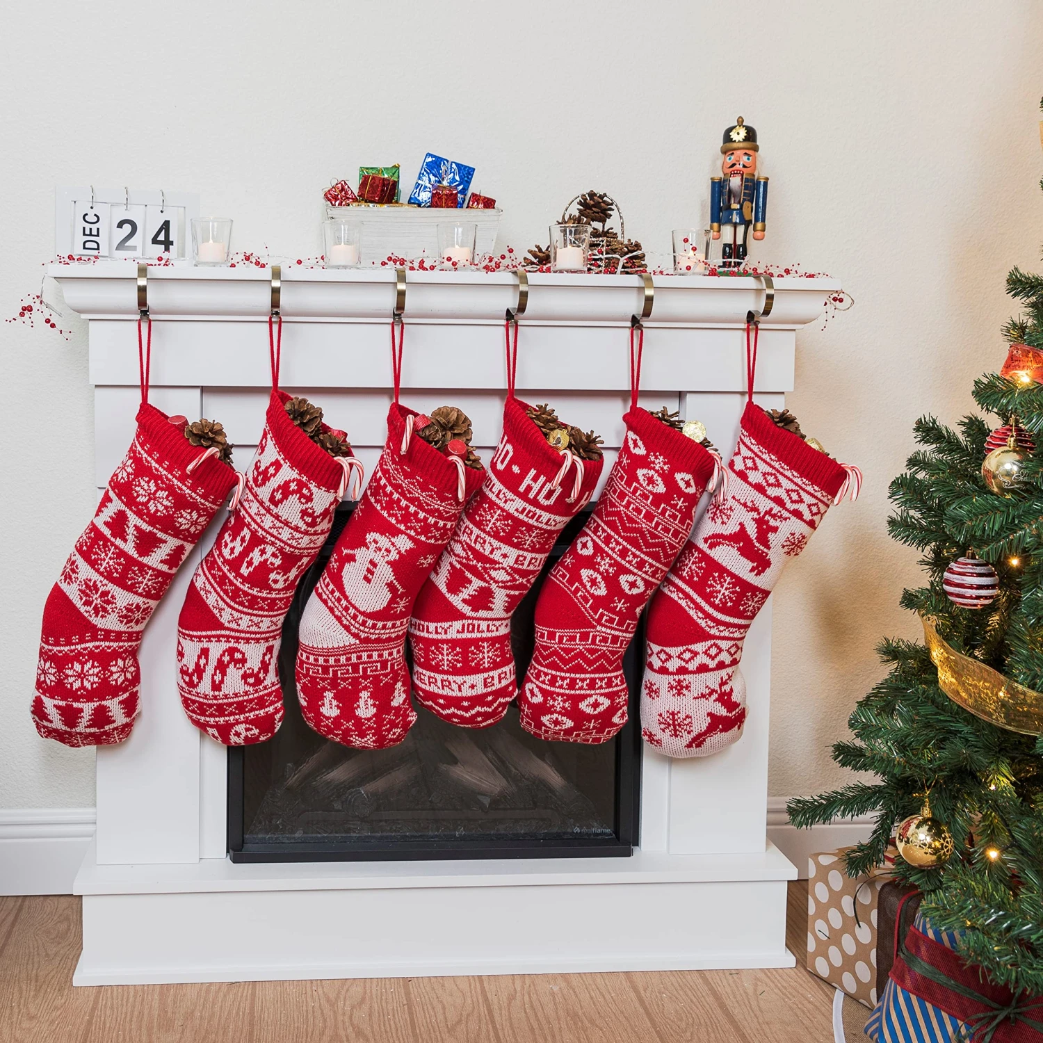 Knit Christmas Stockings, 6 Pcs 4 Knit Christmas Stockings, 6 Pcs - Image 2