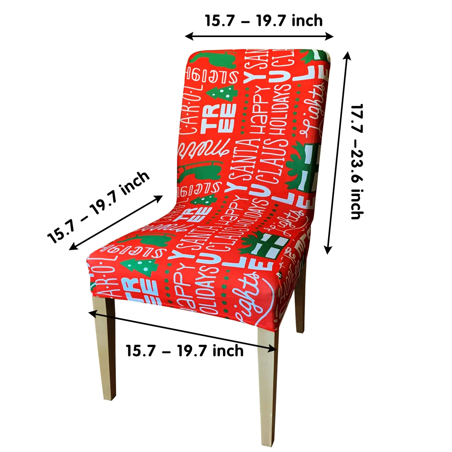 4 Piece Christmas Stretch Chair Covers 4 4 Piece Christmas Stretch Chair Covers - Image 2