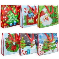 Christmas Tote Bags, 12 Pcs
