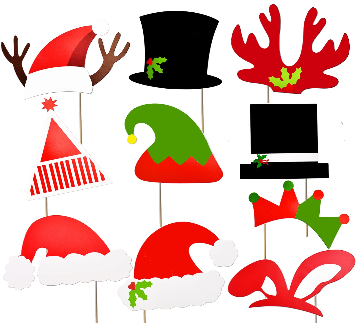 Photo Booth Props For Christmas, 66 Pcs 5 Photo Booth Props For Christmas, 66 Pcs - Image 3