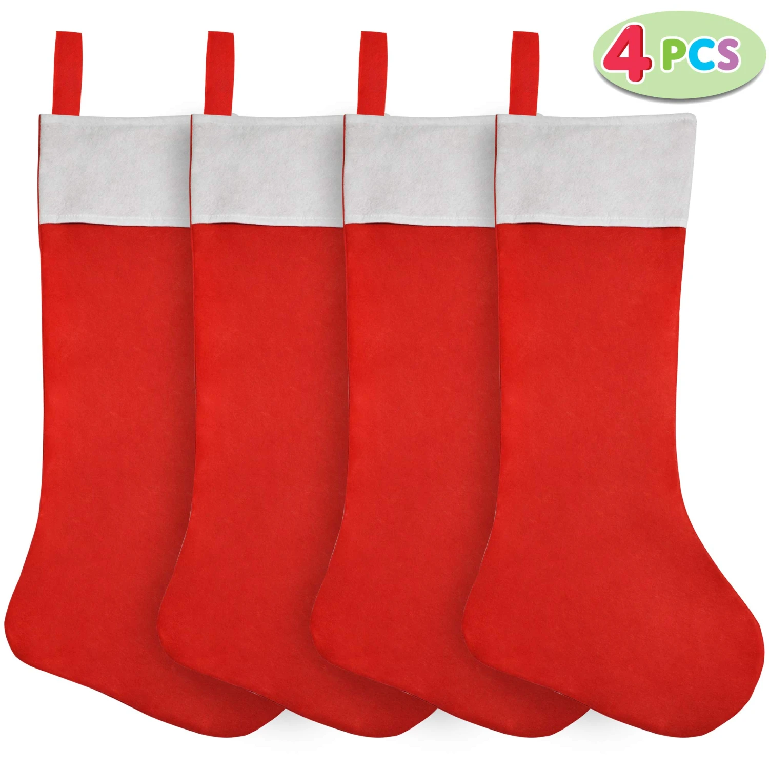 4 Piece 36" Jumbo Felt Christmas Stockings 4 4 Piece 36" Jumbo Felt Christmas Stockings - Image 2