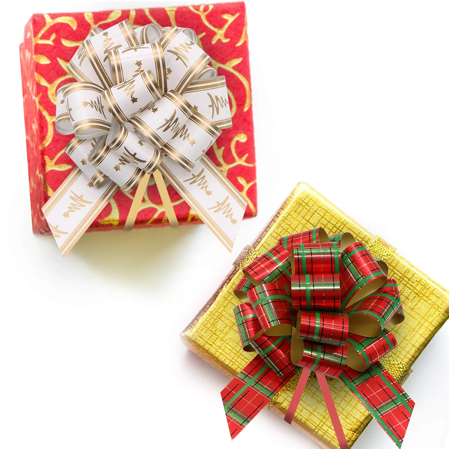 24 Christmas Gift Wrap Ribbon Pull Bows 5 24 Christmas Gift Wrap Ribbon Pull Bows - Image 3