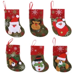 Mini 3D Christmas Stockings, 12 Pcs