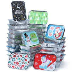 Christmas Cookie Tins With Lids, 36 Pcs