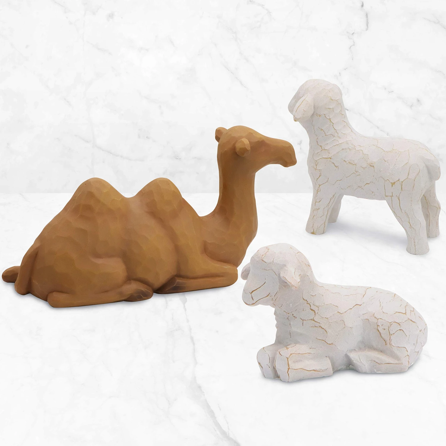 Sculpted Style 3-Piece Figurines Christmas Decoration 4 Sculpted Style 3-Piece Figurines Christmas Decoration - Image 2