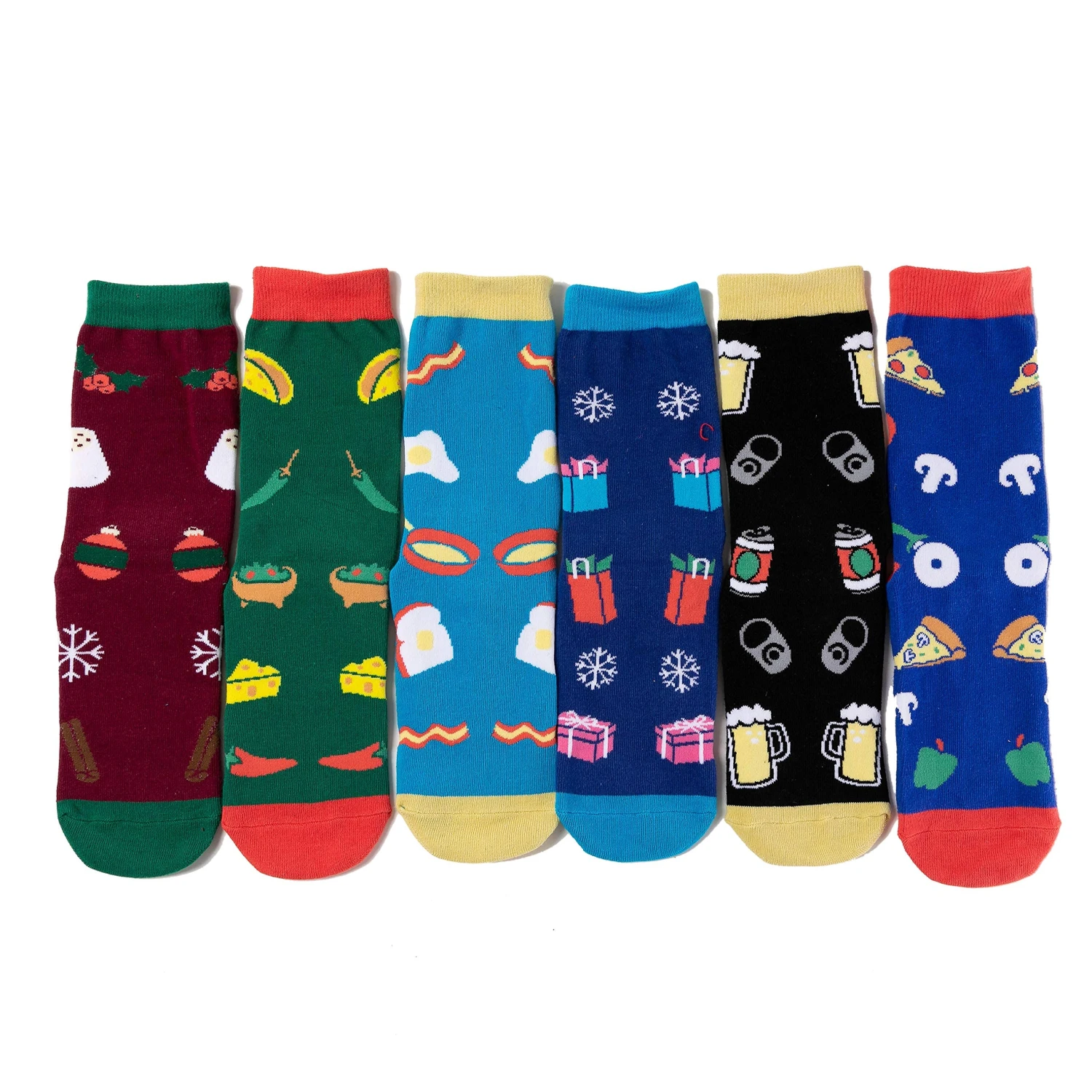 Colorful Christmas Novelty Socks For Women, 6 Pcs 5 Colorful Christmas Novelty Socks For Women, 6 Pcs - Image 3