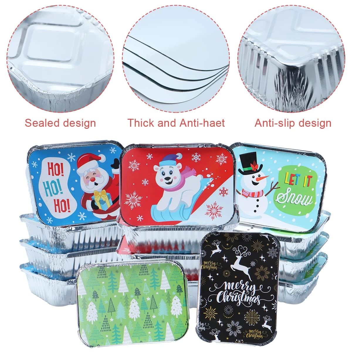 Christmas Cookie Tins With Lids, 36 Pcs 5 Christmas Cookie Tins With Lids, 36 Pcs - Image 3