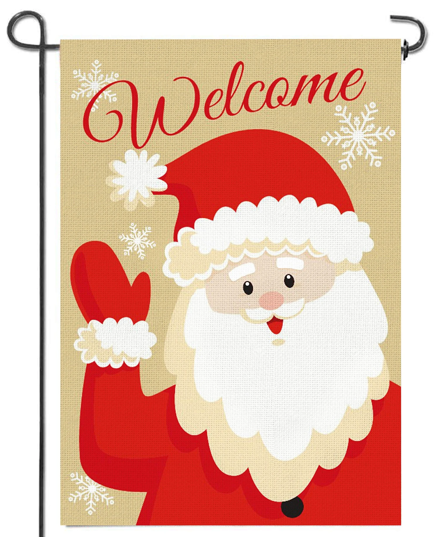 Christmas Burlap Welcome Flag, 2 Pack 5 Christmas Burlap Welcome Flag, 2 Pack - Image 3