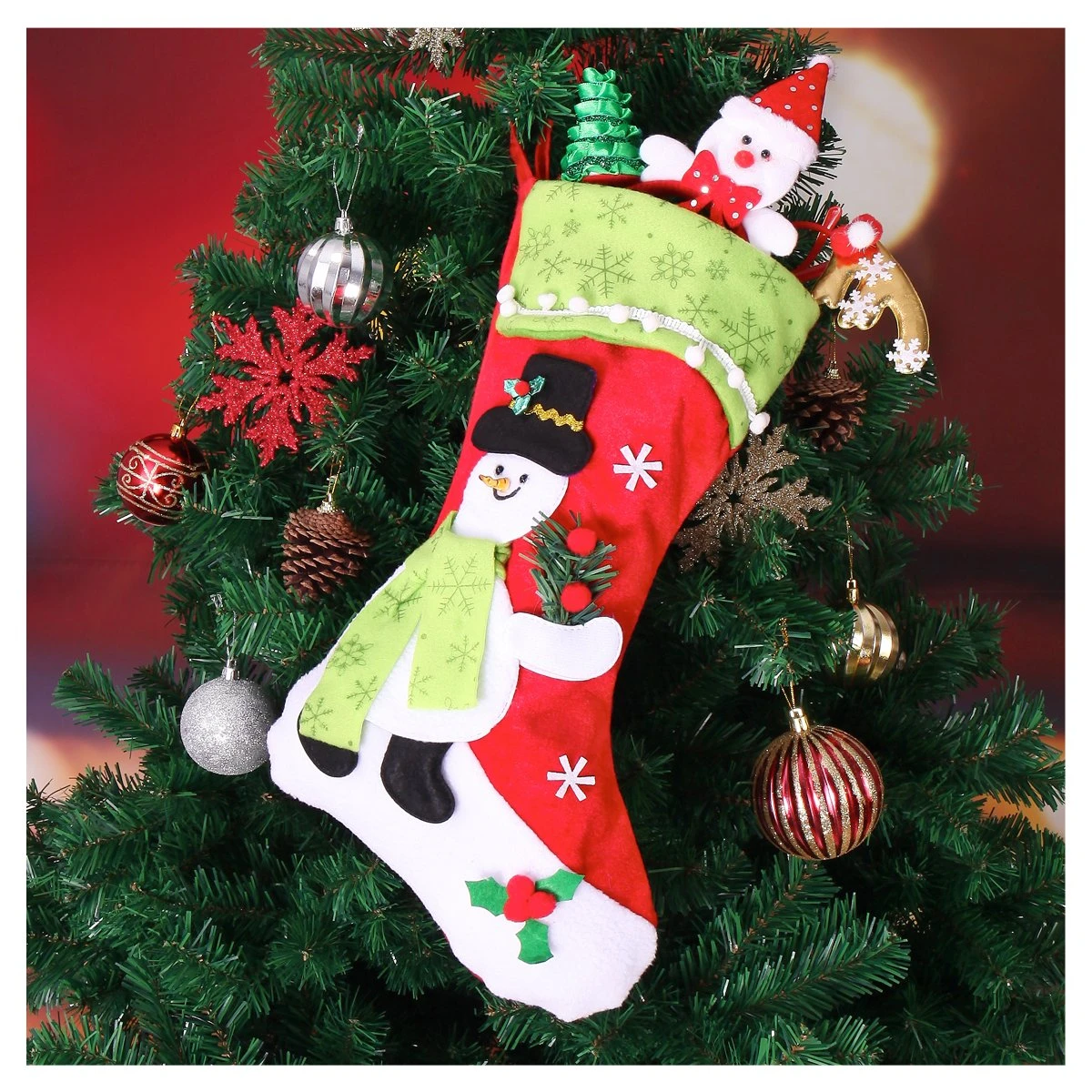 4-pack 3d Plush Christmas Stockings 5 4-pack 3d Plush Christmas Stockings - Image 3