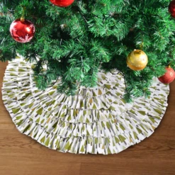 Christmas Burlap Ruffle Trim Tree Skirt 9 Christmas Burlap Ruffle Trim Tree Skirt -Xmas Supplies Shop image 3 4704e75a d210 4c4d ad8a 2321e60dd272